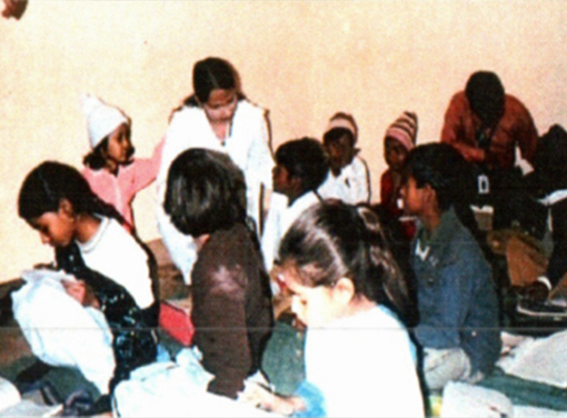 SJGWT team with a young class at St. Thomas School, Karachi - Pakistan